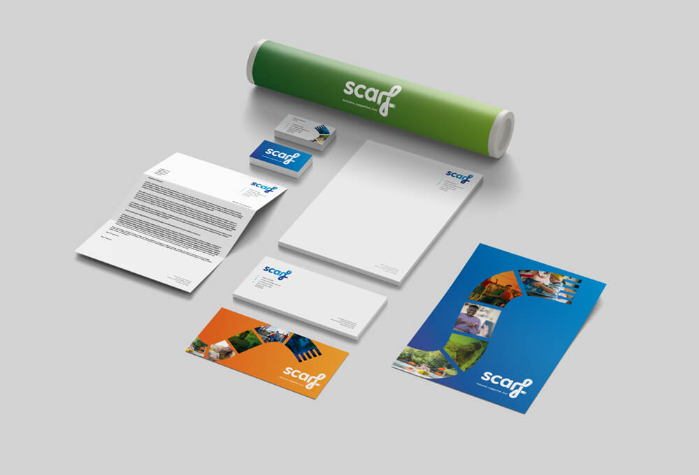 Scarf Charity Logo Rebrand Stationery